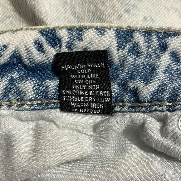 Carbon Womens Jean Shorts 32 Mid Rise Zip Fly Homemade Denim Shorts Acid Wash - Picture 6 of 10